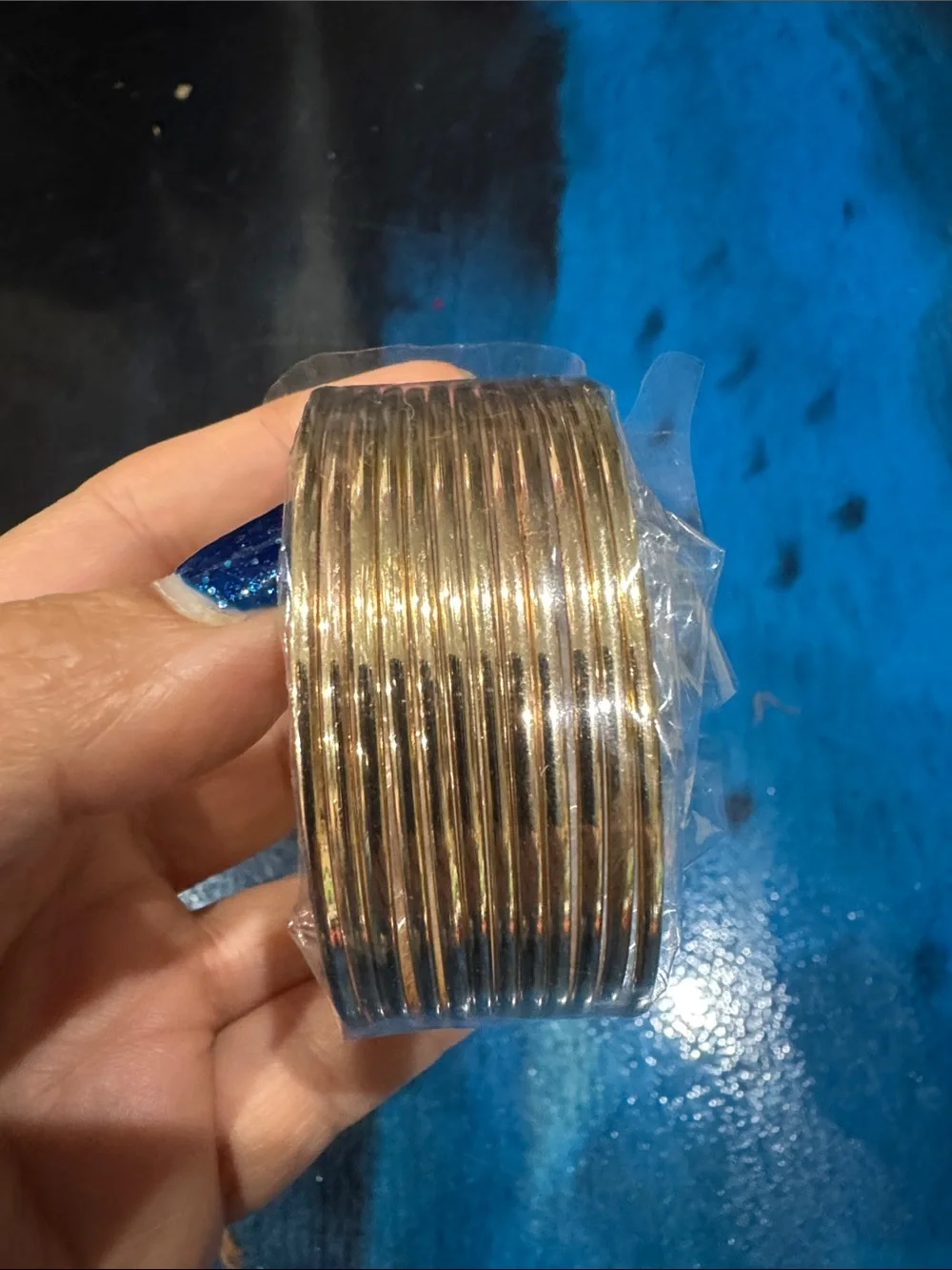 Gold Metallic Party Bangle Bracelets - Pack